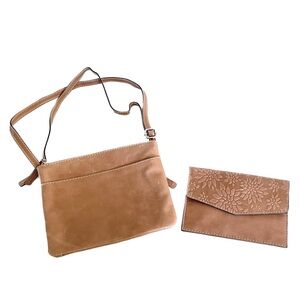COLORADO Leather Purse and Passport Folio Wallet Raw Deer Skin Western Crossbody